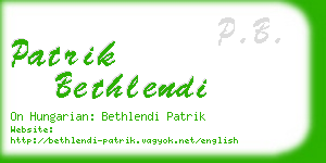 patrik bethlendi business card